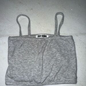Joah Brown Gray Crop Top